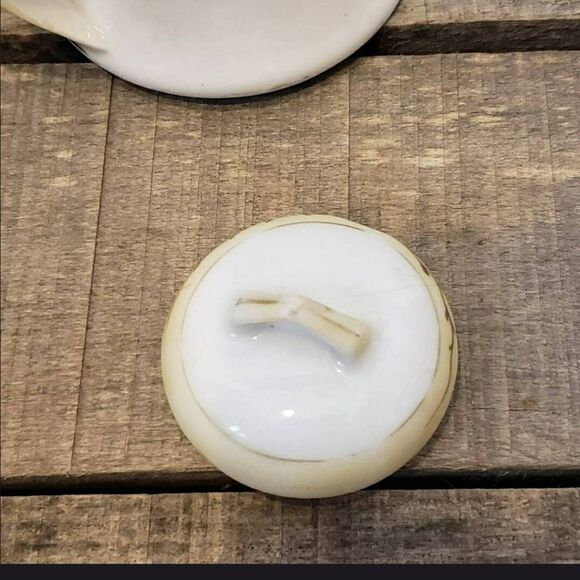 ANTIQUE NIPPON Porcelain Condiment Jar With Spoon Collectible - Picture 6 of 8